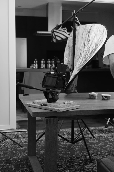 Backstage spot pubblicitario Excelsa ''Your Life, Your Style'': particolare del set e delle attrezzature
